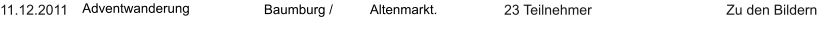 11.12.2011 Adventwanderung    Baumburg /	Altenmarkt. 	     23 Teilnehmer Zu den Bildern